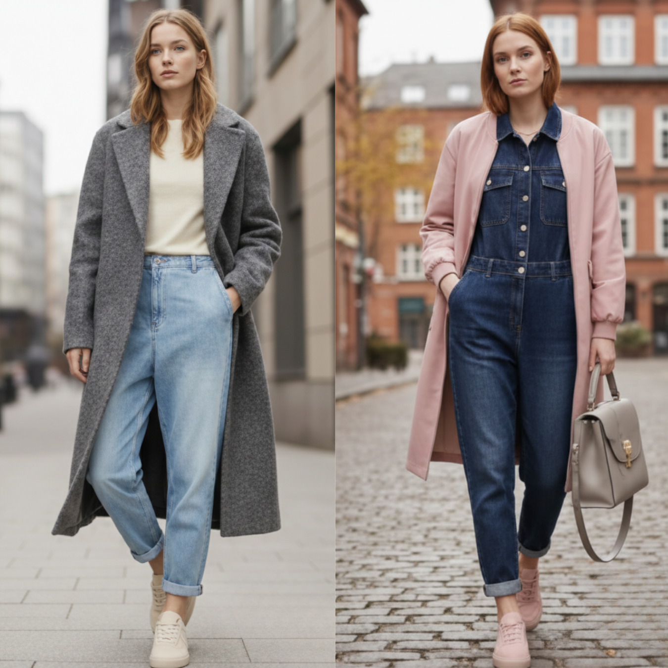 Pastelová barva s neutrálními tóny v outfitu